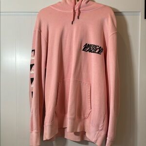 Men’s Pink and Black American Eagle Hoodie. Size Large